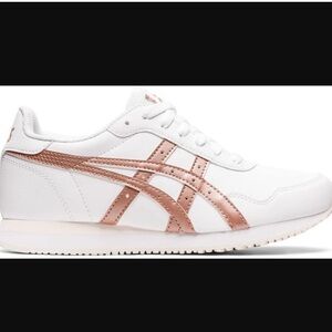 ASICS Women's White and Rose Gold Sneakers